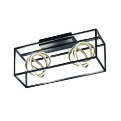 Luminaires Fischer & Honsel Plafonnier Fischer & Honsel Gisi LED Noir, 2 lumières, Télécommandes* Éclairage Led