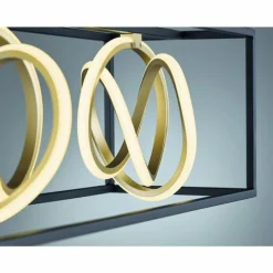 Luminaires Fischer & Honsel Plafonnier Fischer & Honsel Gisi LED Noir, 2 lumières, Télécommandes* Éclairage Led