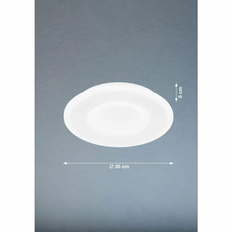 Luminaires Fischer & Honsel Plafonnier Fischer & Honsel Bolia LED Blanc, 1 lumière, Télécommandes* Éclairage Led