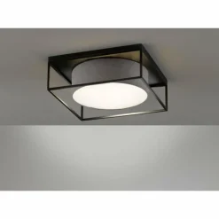 Lampes En Tissu-Luminaires Fischer & Honsel Plafonnier Fischer & Honsel Carre Noir, 3 lumières