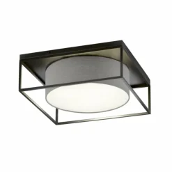 Lampes En Tissu-Luminaires Fischer & Honsel Plafonnier Fischer & Honsel Carre Noir, 3 lumières