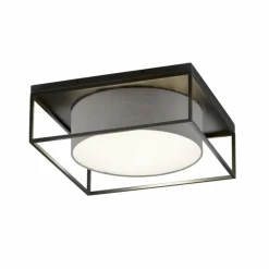 Lampes En Tissu-Luminaires Fischer & Honsel Plafonnier Fischer & Honsel Carre Noir, 4 lumières