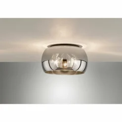 Suspension Verre Fumé-Luminaires Fischer & Honsel Plafonnier Fischer & Honsel Dima Noir, 3 lumières