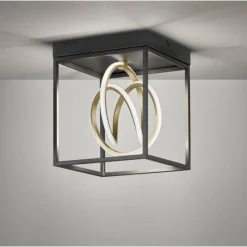 Luminaires Fischer & Honsel Plafonnier Fischer & Honsel Gisi LED Noir, 1 lumière, Télécommandes* Éclairage Led