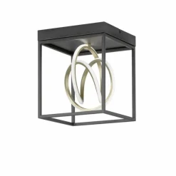 Luminaires Fischer & Honsel Plafonnier Fischer & Honsel Gisi LED Noir, 1 lumière, Télécommandes* Éclairage Led