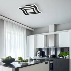 Luminaires Fischer & Honsel Plafonnier Fischer & Honsel Gorden LED Noir, 1 lumière, Télécommandes* Éclairage Led