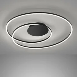 Luminaires Fischer & Honsel Plafonnier Fischer & Honsel Holy LED Noir, 1 lumière, Télécommandes* Éclairage Led