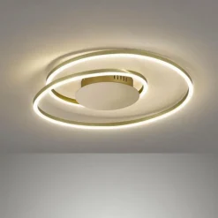 Luminaires Fischer & Honsel Plafonnier Fischer & Honsel Holy LED Laiton, 1 lumière, Télécommandes* Éclairage Led