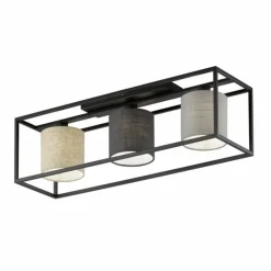 Lampes En Tissu-Luminaires Fischer & Honsel Plafonnier Fischer & Honsel Isko Noir, 3 lumières