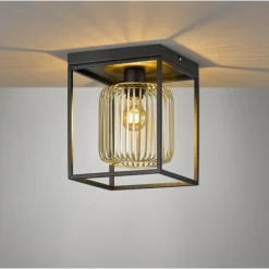 Lampes Dorées-Luminaires Fischer & Honsel Plafonnier Fischer & Honsel Caydo Noir, 1 lumière