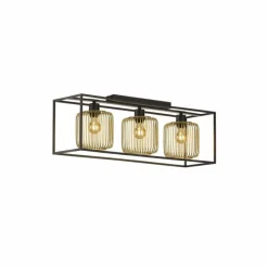 Lampes Dorées-Luminaires Fischer & Honsel Plafonnier Fischer & Honsel Caydo Noir, 3 lumières