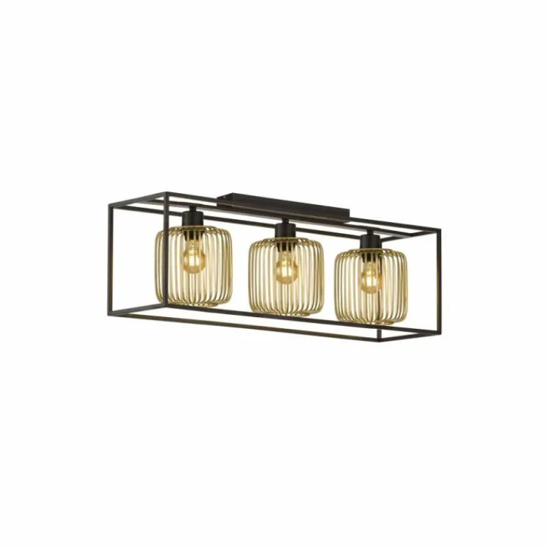 Lampes Dorées-Luminaires Fischer & Honsel Plafonnier Fischer & Honsel Caydo Noir, 3 lumières