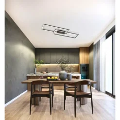 Luminaires Fischer & Honsel Plafonnier Fischer & Honsel Seth LED Noir, 1 lumière, Télécommandes* Éclairage Led