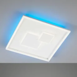 Luminaires Fischer & Honsel Plafonnier Fischer & Honsel Trey LED Blanc, 1 lumière, Télécommandes, Changeur de couleurs