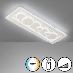 Luminaires Fischer & Honsel Plafonnier Fischer & Honsel Ratio LED Blanc, 1 lumière, Télécommandes