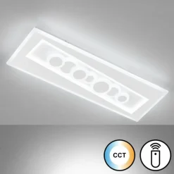 Luminaires Fischer & Honsel Plafonnier Fischer & Honsel Ratio LED Blanc, 1 lumière, Télécommandes
