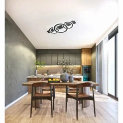 Luminaires Fischer & Honsel Plafonnier Fischer & Honsel Circle LED Noir, 1 lumière, Télécommandes