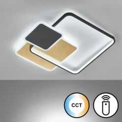 Luminaires Fischer & Honsel Plafonnier Fischer & Honsel Tomo LED Noir, 1 lumière, Télécommandes* Éclairage Led