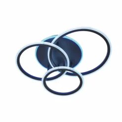 Luminaires Fischer & Honsel Plafonnier Fischer & Honsel Gelder LED Noir, 1 lumière, Télécommandes, Changeur de couleurs