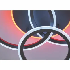 Luminaires Fischer & Honsel Plafonnier Fischer & Honsel Gelder LED Noir, 1 lumière, Télécommandes, Changeur de couleurs