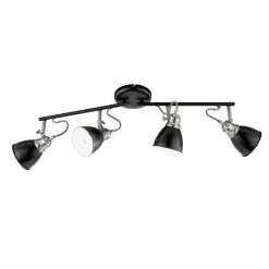 Luminaires Fischer & Honsel Plafonnier Fischer-Honsel Wales Noir, 4 lumières* Plafonniers