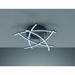 Luminaires Fischer & Honsel Plafonnier Fischer-Honsel Cross TW LED Noir, 5 lumières, Télécommandes* Éclairage Led
