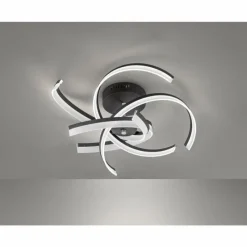 Luminaires Fischer & Honsel Plafonnier Fischer-Honsel Sund TW LED Noir, 4 lumières, Télécommandes* Éclairage Led