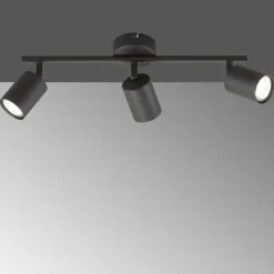 Luminaires Fischer & Honsel Plafonnier Fischer-Honsel Vano Noir, 3 lumières* Spots Et Projecteurs