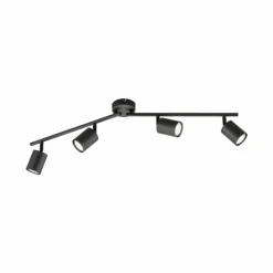 Luminaires Fischer & Honsel Plafonnier Fischer-Honsel Vano Noir, 4 lumières* Spots Et Projecteurs