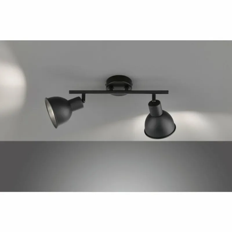 Luminaires Fischer & Honsel Plafonnier Fischer-Honsel Speedy Noir, 2 lumières* Plafonniers