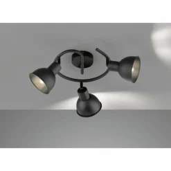 Luminaires Fischer & Honsel Plafonnier Fischer-Honsel Speedy Noir, 3 lumières* Spots Et Projecteurs