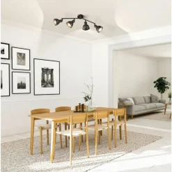 Luminaires Fischer & Honsel Plafonnier Fischer-Honsel Speedy Noir, 4 lumières* Spots Et Projecteurs