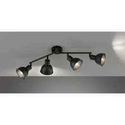 Luminaires Fischer & Honsel Plafonnier Fischer-Honsel Speedy Noir, 4 lumières* Spots Et Projecteurs