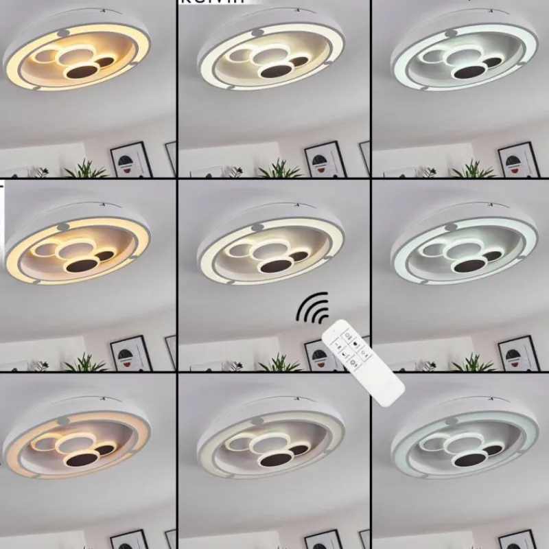 hofstein Plafonnier Fitili LED Blanc, 1 lumière, Télécommandes