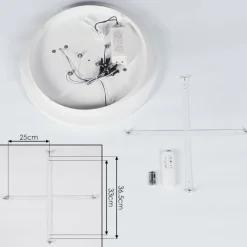 hofstein Plafonnier Fitili LED Blanc, 1 lumière, Télécommandes