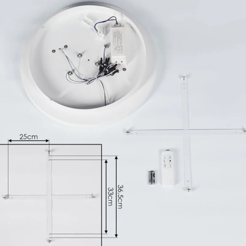 hofstein Plafonnier Fitili LED Blanc, 1 lumière, Télécommandes