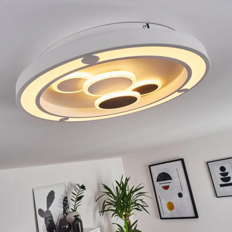 hofstein Plafonnier Fitili LED Blanc, 1 lumière, Télécommandes