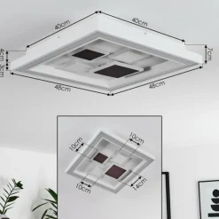 hofstein Plafonnier Fitili LED Blanc, 1 lumière, Télécommandes