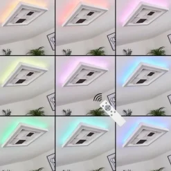 hofstein Plafonnier Fitili LED Noir, Blanc, 1 lumière, Télécommandes, Changeur de couleurs