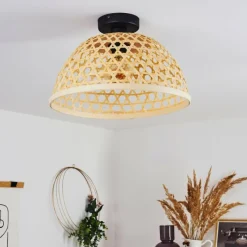 Style Boho-Chic-hofstein Plafonnier Flansum Noir, 1 lumière