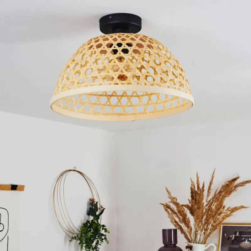 Style Boho-Chic-hofstein Plafonnier Flansum Noir, 1 lumière