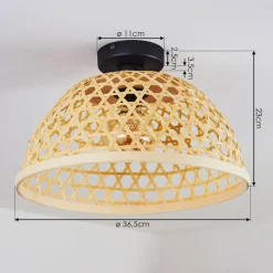 Style Boho-Chic-hofstein Plafonnier Flansum Noir, 1 lumière