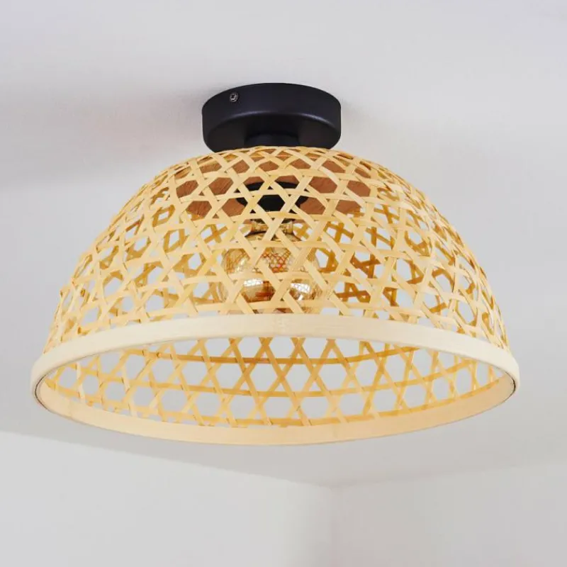 Style Boho-Chic-hofstein Plafonnier Flansum Noir, 1 lumière