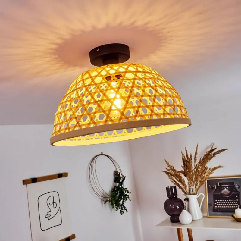 Style Boho-Chic-hofstein Plafonnier Flansum Noir, 1 lumière