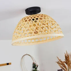 Style Boho-Chic-hofstein Plafonnier Flansum Noir, 1 lumière