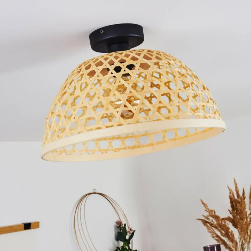 Style Boho-Chic-hofstein Plafonnier Flansum Noir, 1 lumière