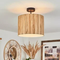 Lampes En Tissu-hofstein Plafonnier Fleuriot Noir, 1 lumière