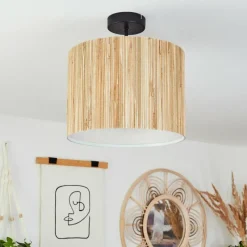 Lampes En Tissu-hofstein Plafonnier Fleuriot Noir, 1 lumière