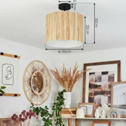 Lampes En Tissu-hofstein Plafonnier Fleuriot Noir, 1 lumière