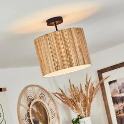 Lampes En Tissu-hofstein Plafonnier Fleuriot Noir, 1 lumière